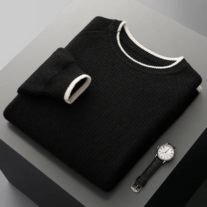Castel Ribbed Knit Crewneck Sweater