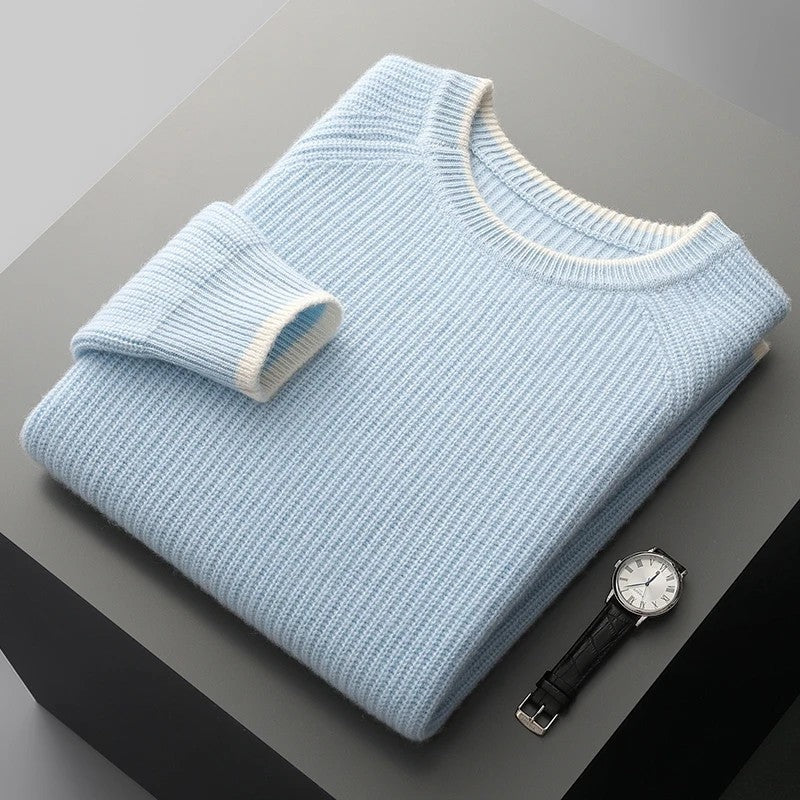 Castel Ribbed Knit Crewneck Sweater
