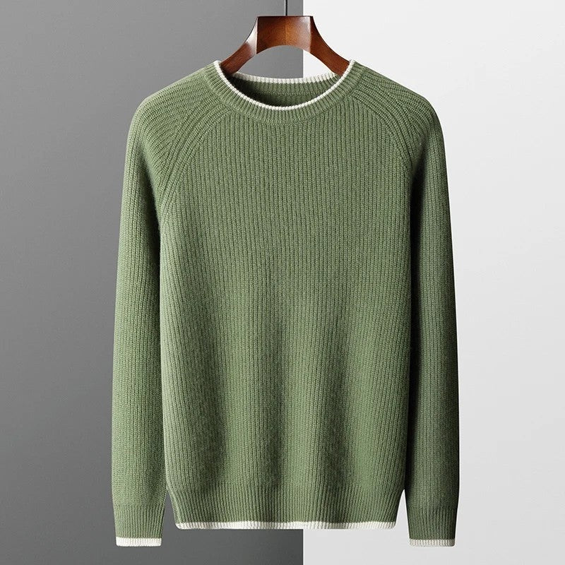 Castel Ribbed Knit Crewneck Sweater