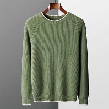 Castel Ribbed Knit Crewneck Sweater