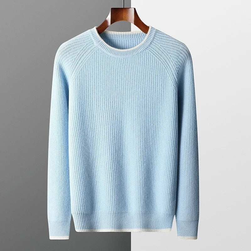 Castel Ribbed Knit Crewneck Sweater