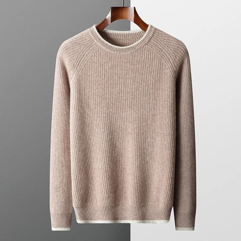 Castel Ribbed Knit Crewneck Sweater