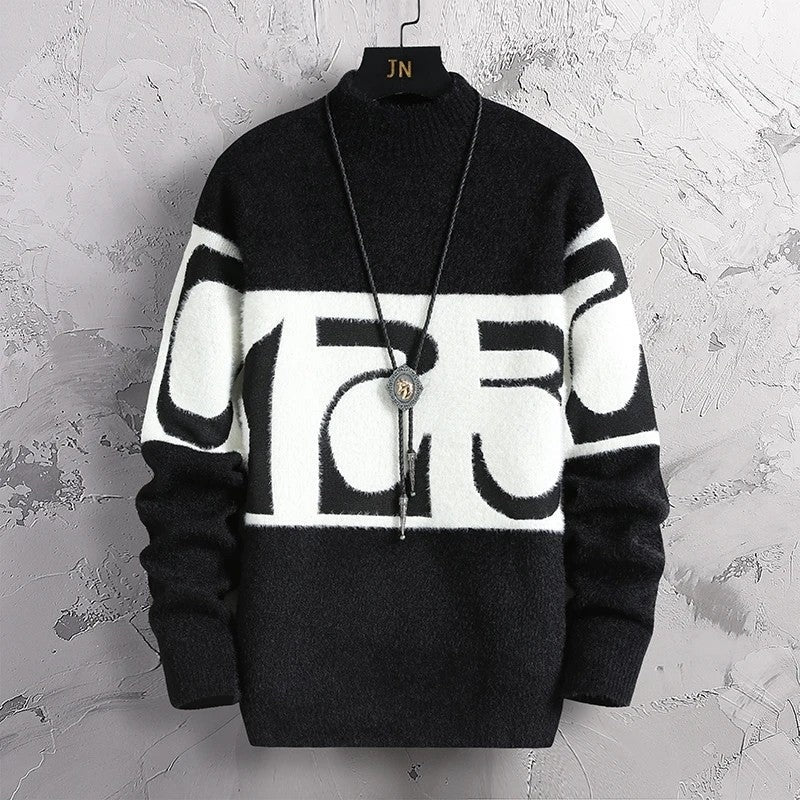 Castile Graphic Mock Neck Sweater