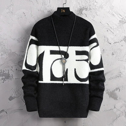 Castile Graphic Mock Neck Sweater