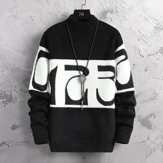 Castile Graphic Mock Neck Sweater