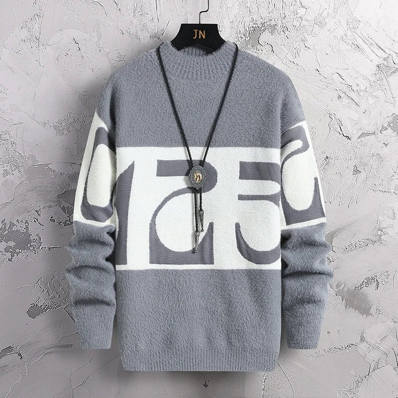 Castile Graphic Mock Neck Sweater