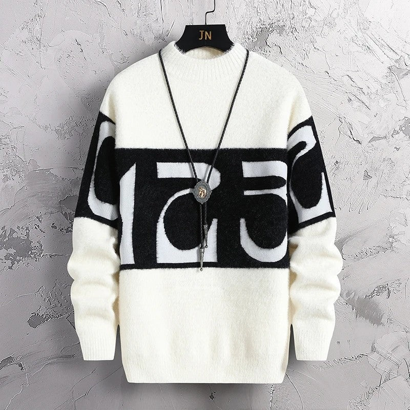 Castile Graphic Mock Neck Sweater