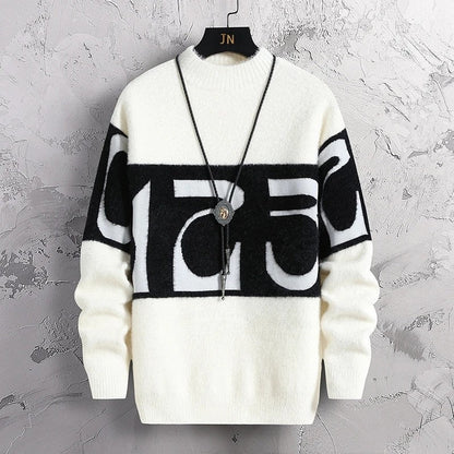Castile Graphic Mock Neck Sweater
