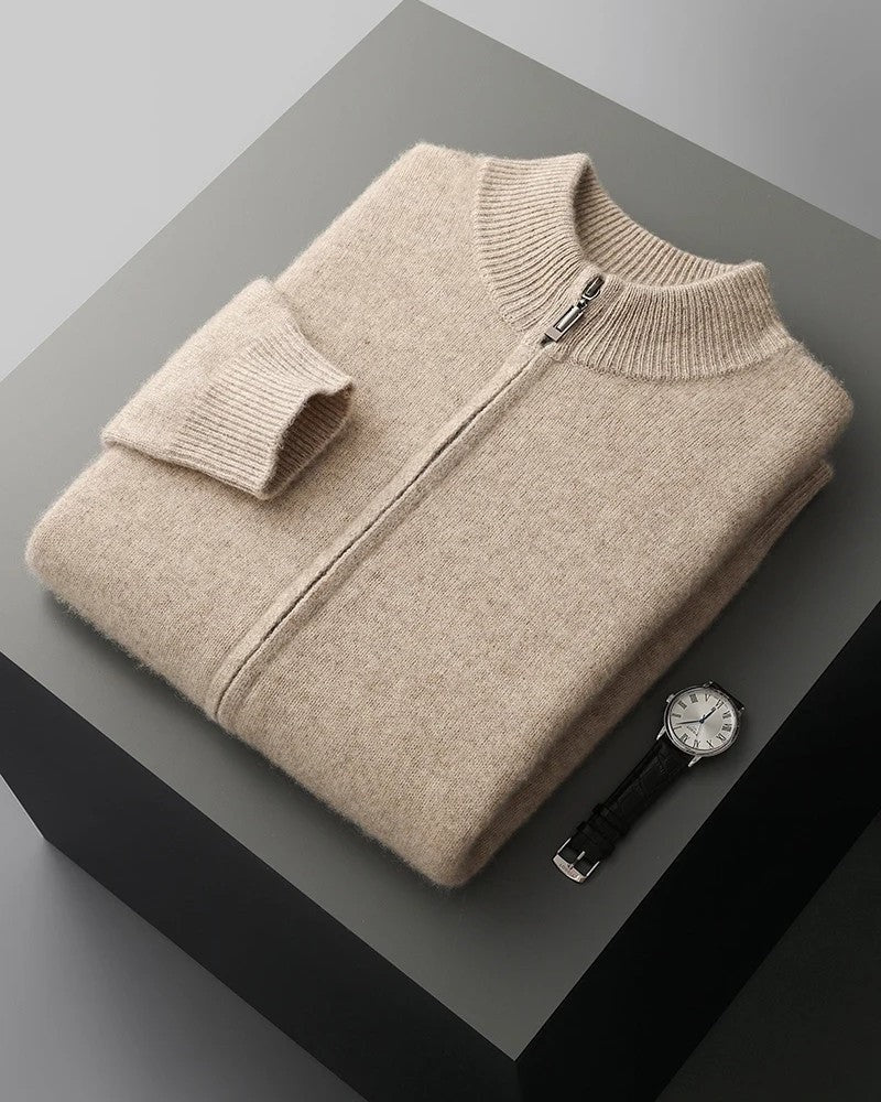 Cervano Ribbed Zip Knit Sweater