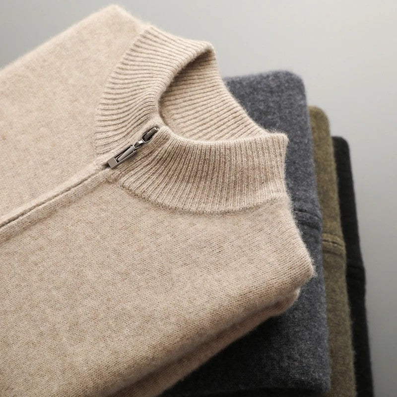 Cervano Ribbed Zip Knit Sweater