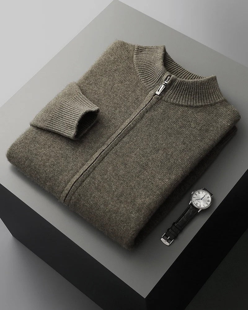 Cervano Ribbed Zip Knit Sweater