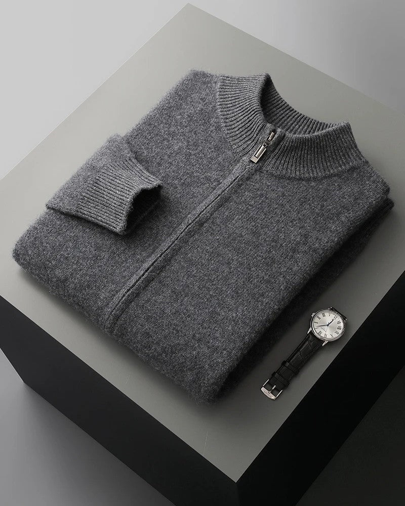 Cervano Ribbed Zip Knit Sweater