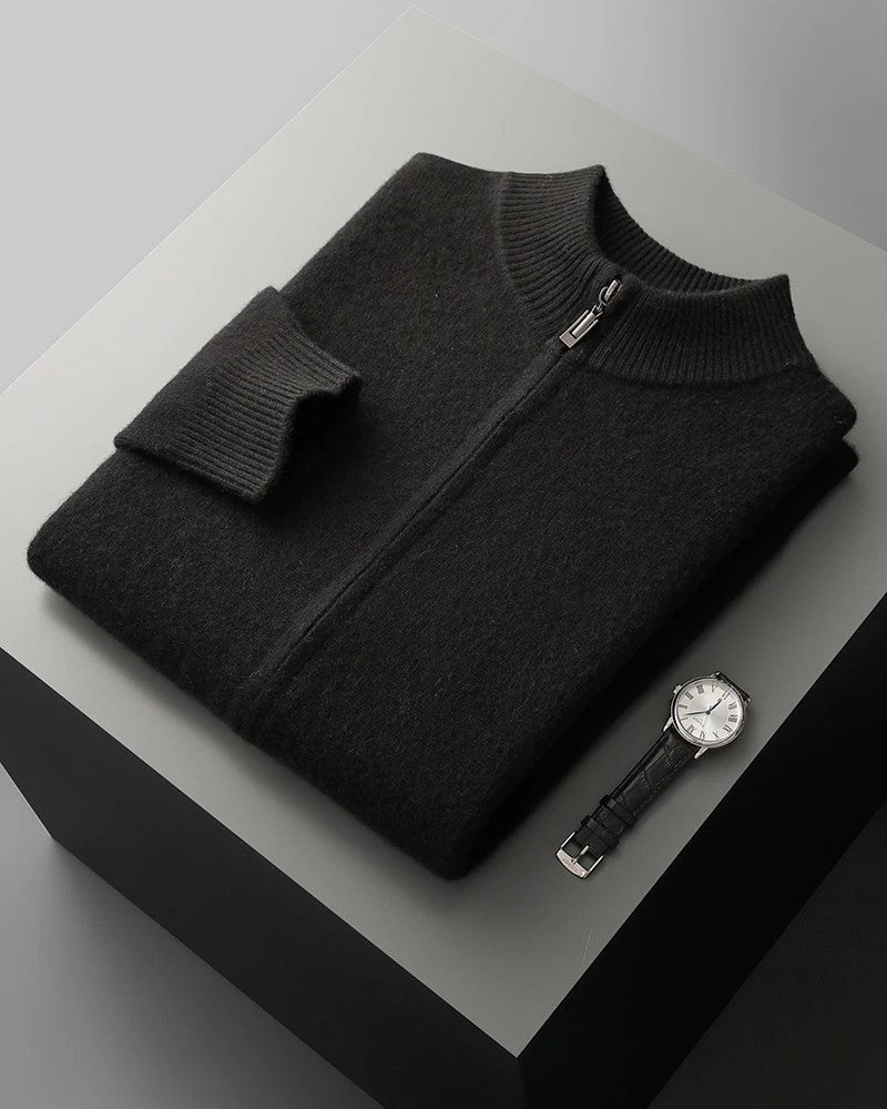 Cervano Ribbed Zip Knit Sweater