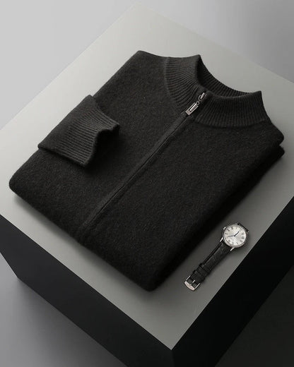 Cervano Ribbed Zip Knit Sweater