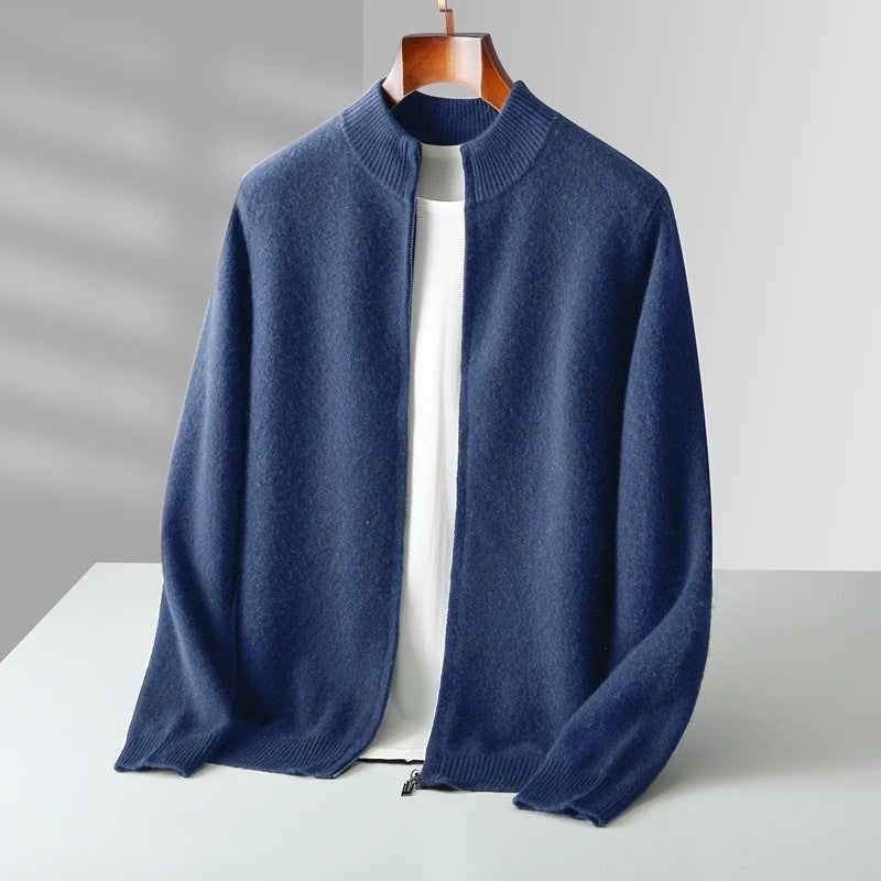 Cervano Ribbed Zip Knit Sweater