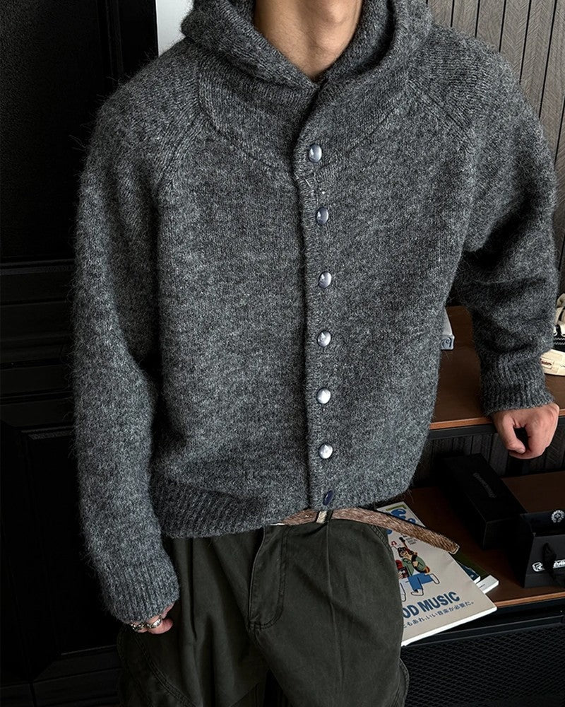 Charles Men's Relaxed Fuzzy Hooded Cardigan