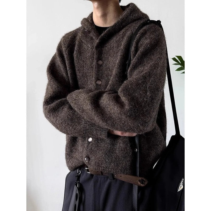 Charles Men's Relaxed Fuzzy Hooded Cardigan