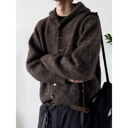 Charles Men's Relaxed Fuzzy Hooded Cardigan