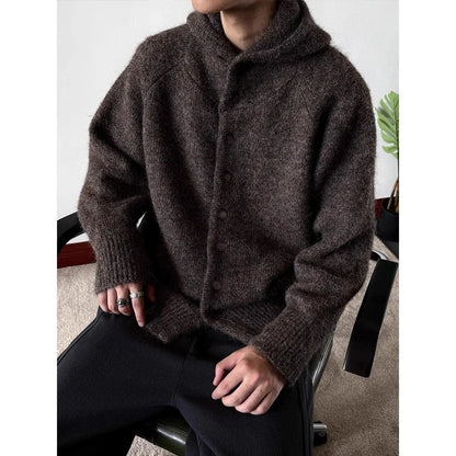 Charles Men's Relaxed Fuzzy Hooded Cardigan