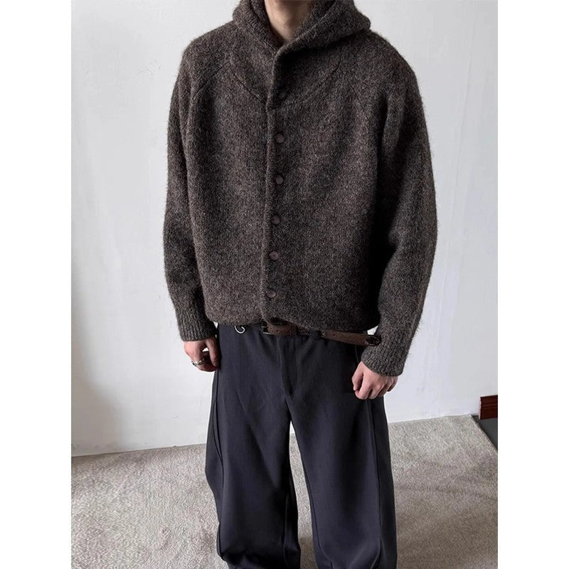 Charles Men's Relaxed Fuzzy Hooded Cardigan