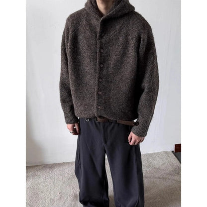 Charles Men's Relaxed Fuzzy Hooded Cardigan