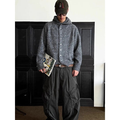Charles Men's Relaxed Fuzzy Hooded Cardigan