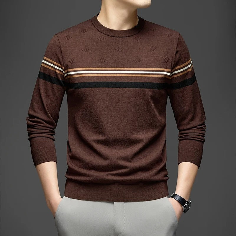 Christopher Men's Lightweight Stripe Crewneck Sweater