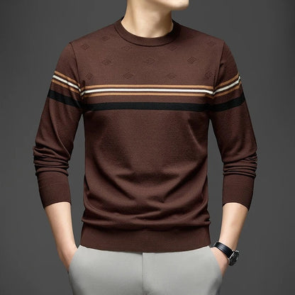 Christopher Men's Lightweight Stripe Crewneck Sweater
