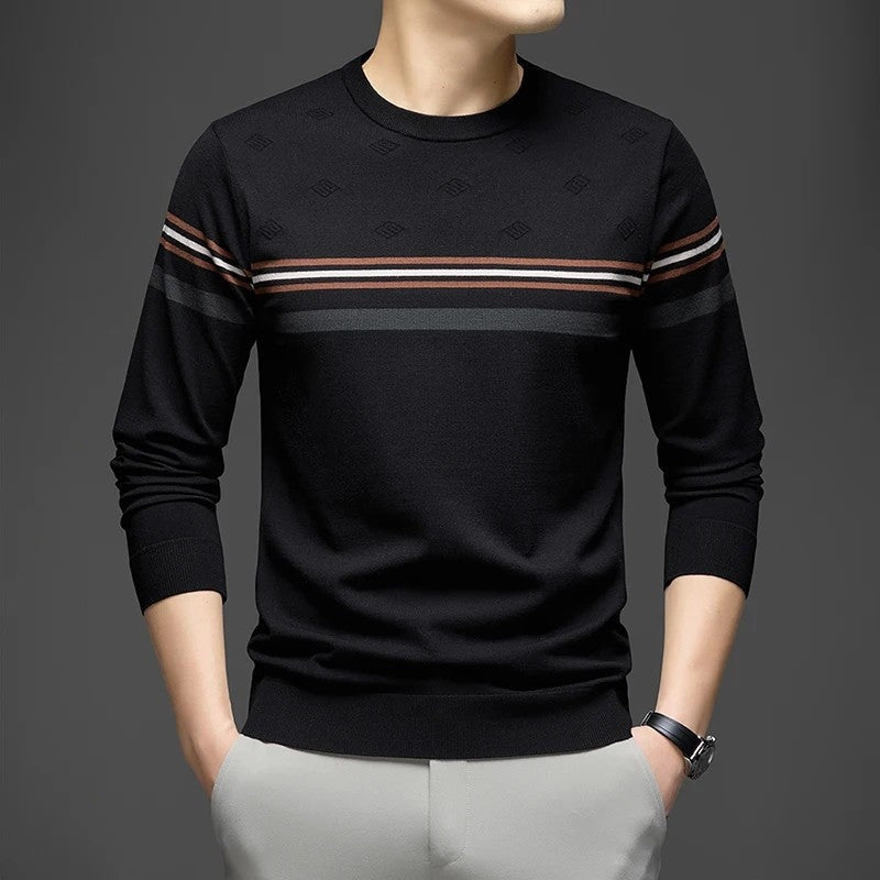 Christopher Men's Lightweight Stripe Crewneck Sweater