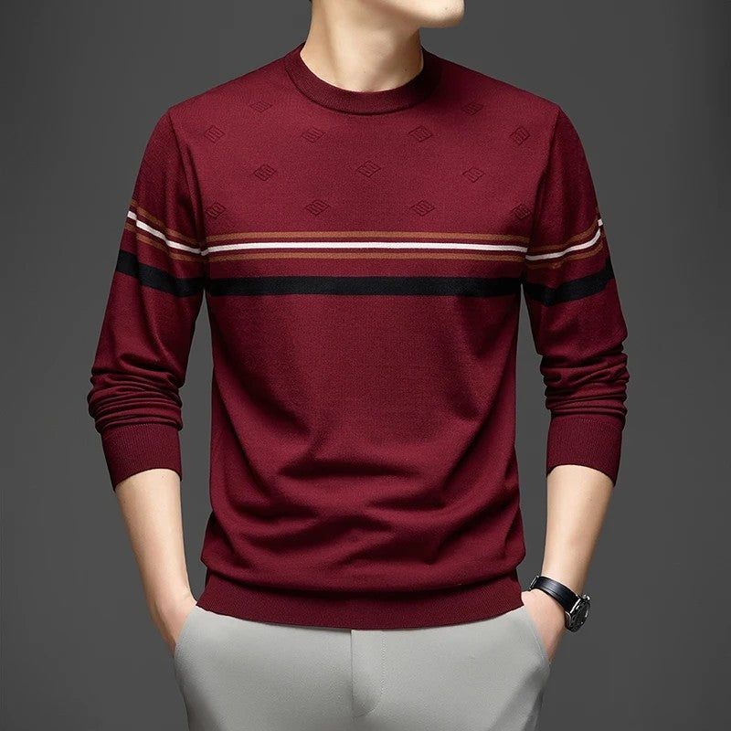 Christopher Men's Lightweight Stripe Crewneck Sweater