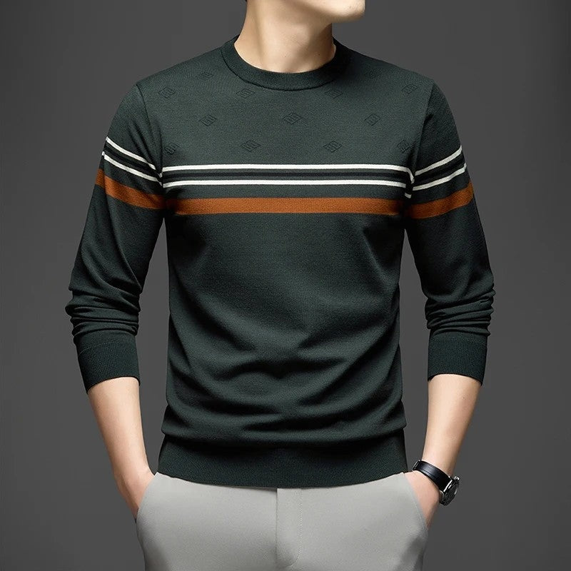 Christopher Men's Lightweight Stripe Crewneck Sweater