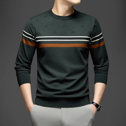Christopher Men's Lightweight Stripe Crewneck Sweater