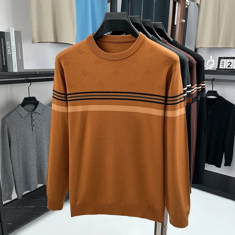 Christopher Men's Lightweight Stripe Crewneck Sweater