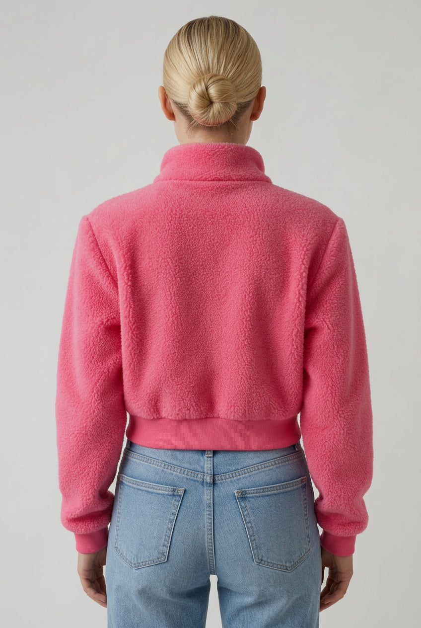Daniela Women's Fleece Cropped Sherpa Jacket