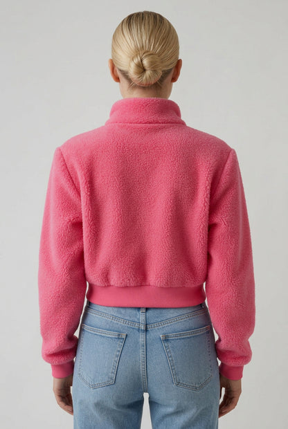 Daniela Women's Fleece Cropped Sherpa Jacket