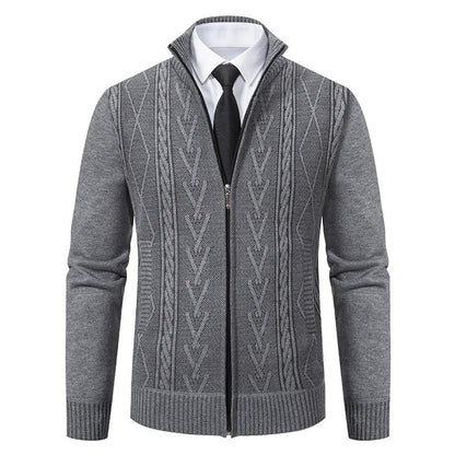 Darian Textured Cable Knit Zip Cardigan