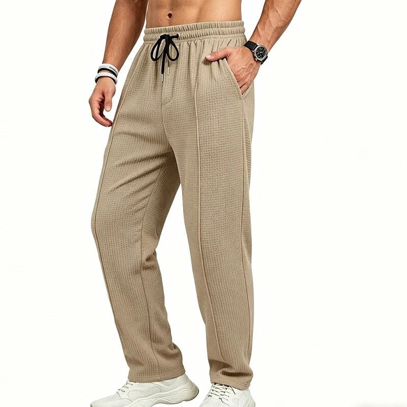 David Men's Waffle Knit Relaxed Lounge Pants