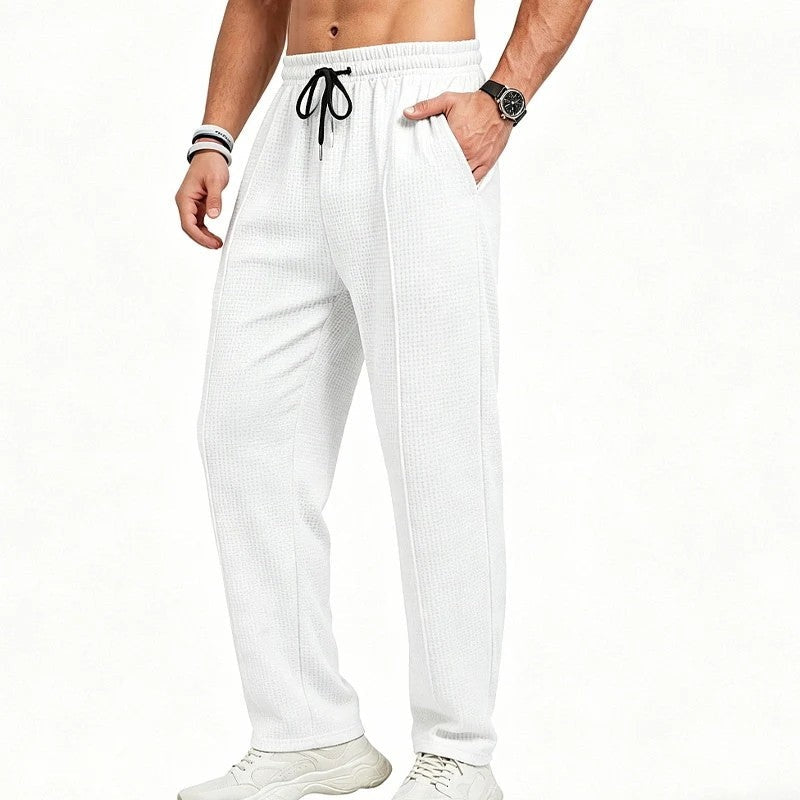 David Men's Waffle Knit Relaxed Lounge Pants