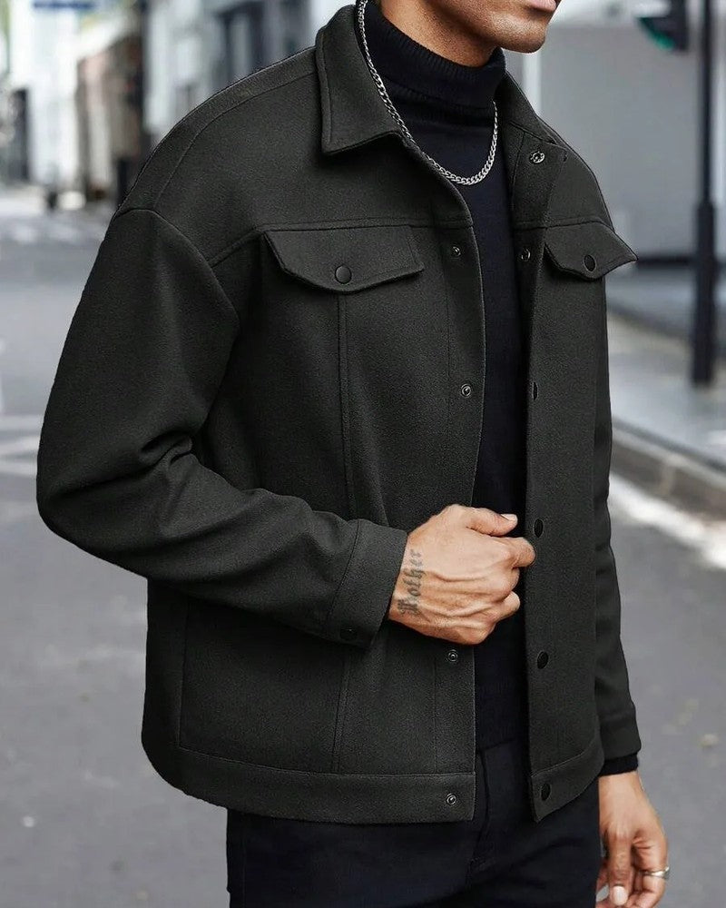 Davor Structured Snap-Front Utility Jacket