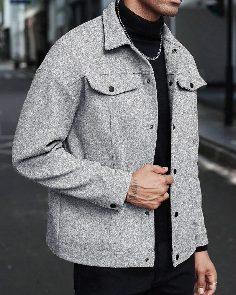 Davor Structured Snap-Front Utility Jacket