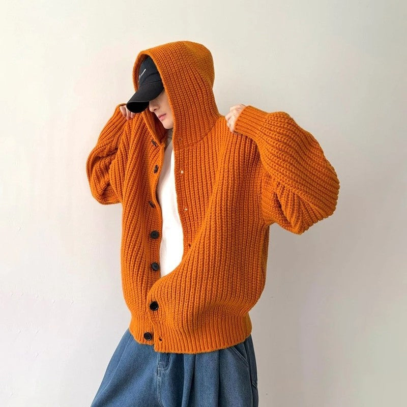 Diego Men's Relaxed Ribbed Hooded Cardigan