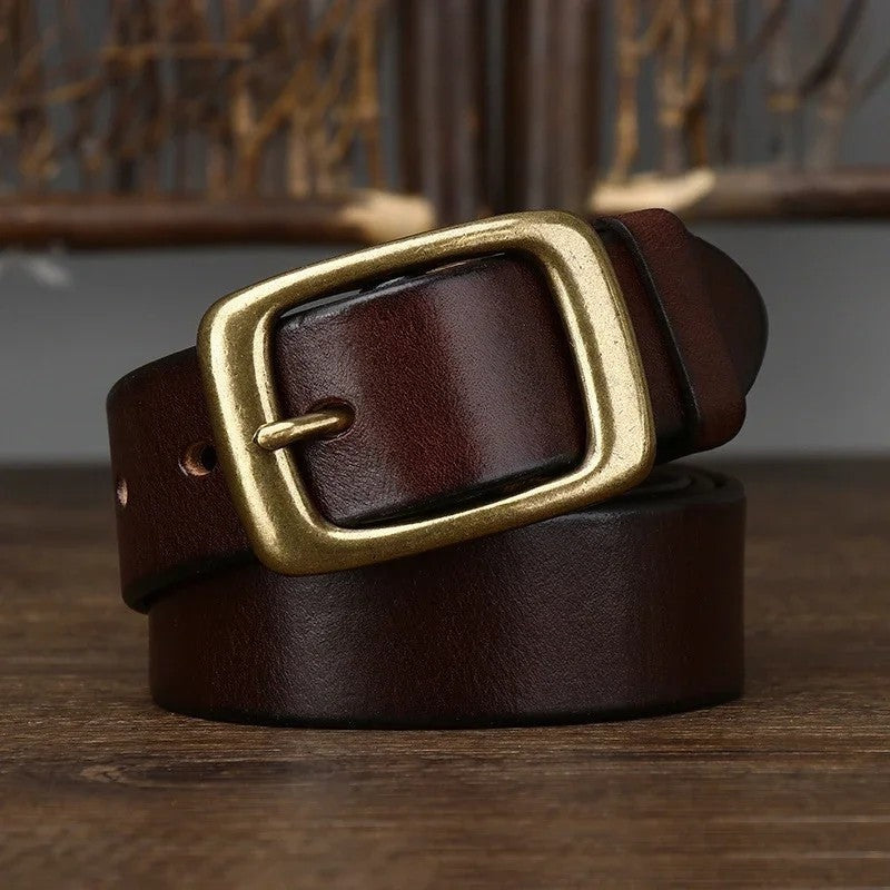 Doriane Leather Vintage Buckle Belt Genuine Leather