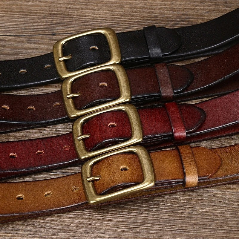 Doriane Leather Vintage Buckle Belt Genuine Leather