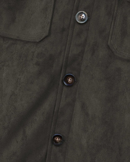 Duvall Suede Button-Up Utility Jacket