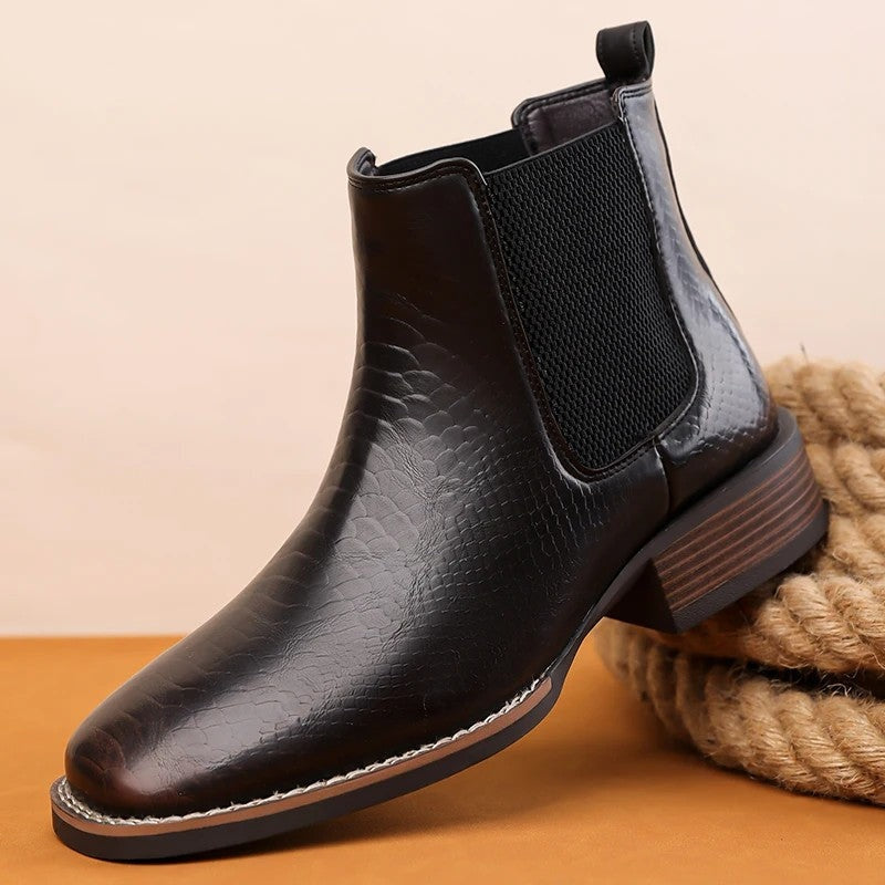 Duvall Textured Elastic Chelsea Boots