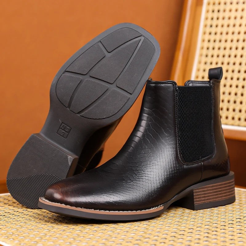 Duvall Textured Elastic Chelsea Boots