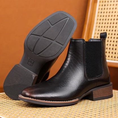 Duvall Textured Elastic Chelsea Boots