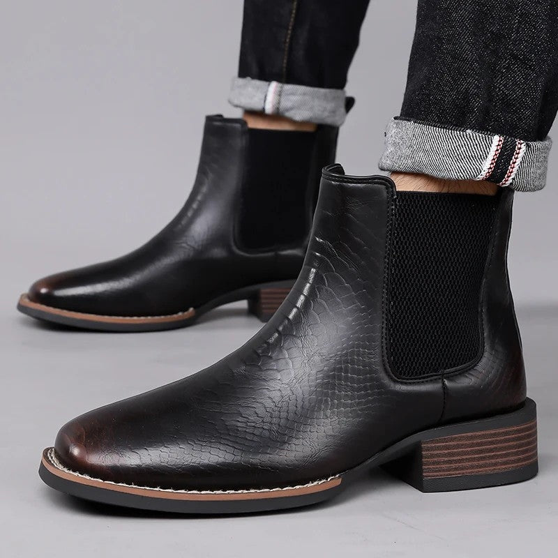 Duvall Textured Elastic Chelsea Boots