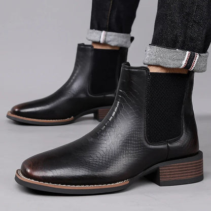 Duvall Textured Elastic Chelsea Boots