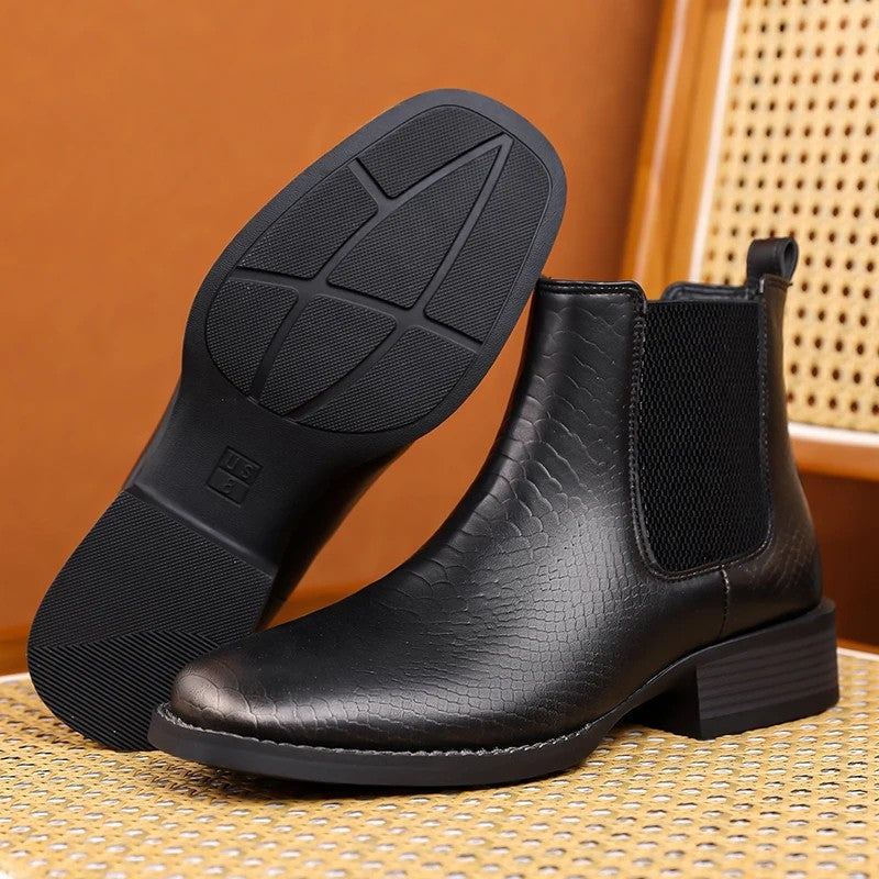 Duvall Textured Elastic Chelsea Boots